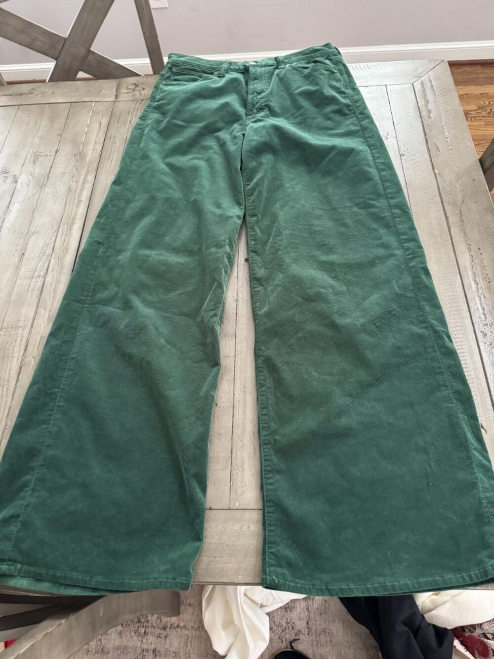MOTHER The Ditcher Roller Zip Sneak Hopscotch Dark Green Cord Size 29 - Picture 2 of 3